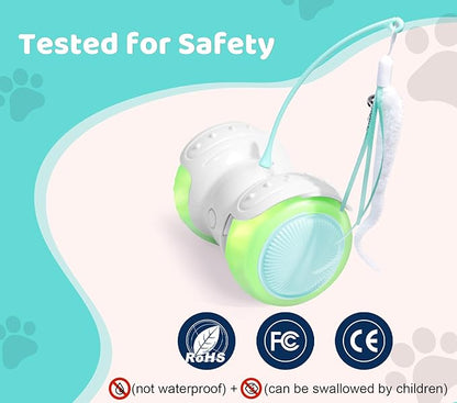 Remote Control Cat Toy with Auto Mode - Interactive Cat Toy Feather for Indoor, Moving Cats Catnip Toys &amp; LED to Keep Bored Cats Active &amp; Entertained