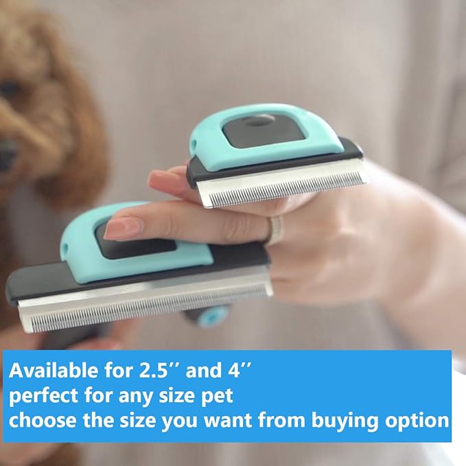 Cat Brush &amp; Cat Comb for Shedding, 2.5inch Blue - Hair Brush for Long Hair and Short Hair, Pet Grooming Tool for Small to Medium Dogs and Cats, Detangle, Eco Friendly, Weekly Grooming