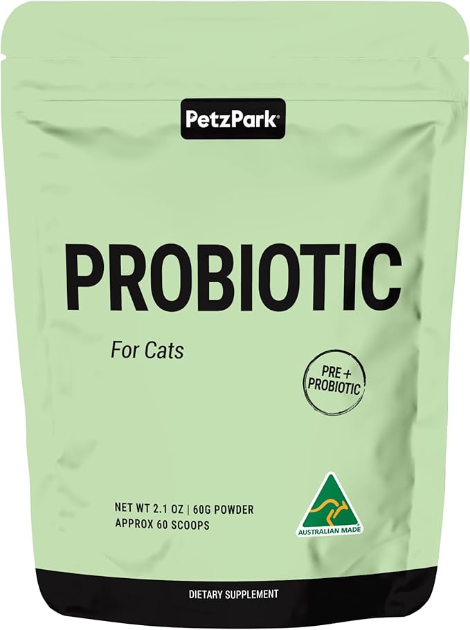 Probiotic for Cats &amp; Kittens - Cat Probiotic Powder for Hairball Prevention, Digestive Support, Immune Health, Prebiotics, and Diarrhea Relief - Suitable for Indoor Cats &amp; Kittens - 60 Scoops
