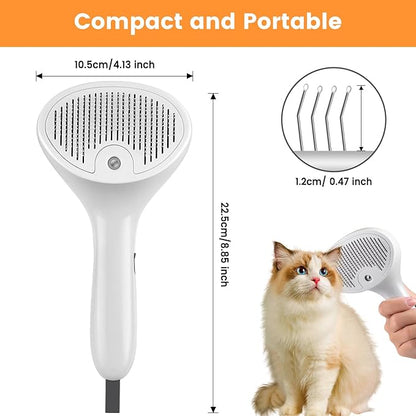 3 in 1 Cat Steam Brush for Cats &amp; Dogs, Pet Spray Hair Removal Comb for Shedding &amp; Grooming, Rechargeable Water Brush for Long &amp; Short Haired Pets with Release Button(White)