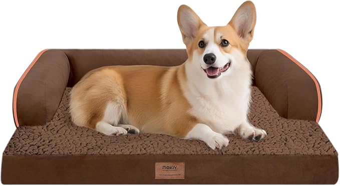 Dog Bed Medium Size Dog-Orthopedic Waterproof Bed for Dogs,Foam Couch Sofa with Washable Removable Cover &amp; Non-Slip Bottom-Coffee