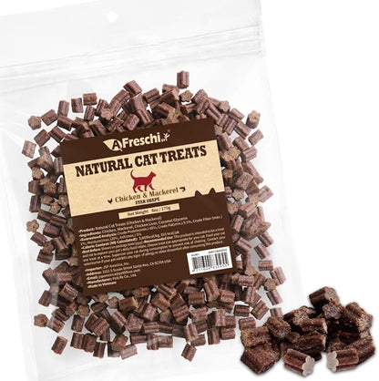 Afreschi Natural Cat Treats Chicken &amp; Mackerel Star Shape 6 oz, All-Natural, High-Protein, Grain-Free, Healthy, Low-Fat, Easily Digestible