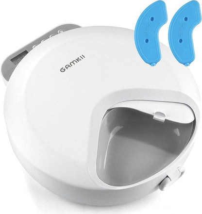 Automatic Cat Feeder Wet Food, Battery Operated Auto Wet/Dry Food Feeder with 2 Ice Packs, Cordless Programmable Timer Pet Auto Dispenser for Cat and Small &amp; Medium Dog (4-Meals &amp; Battery Included)