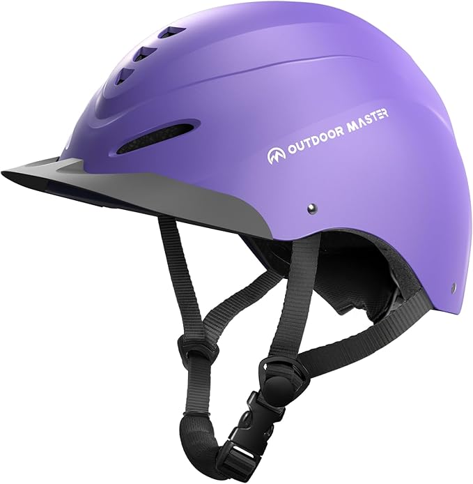 OutdoorMaster Equestrian Helmet, Horse Riding Helmet with Sun Visor and Excellent Ventilation, Adjustable Safe Helmet for Men, Women &amp; Youth