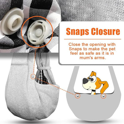 Tomkas Small Dog Sling Carrier - Zipper Pocket &amp; Adjustable Strap - for 3-10 lbs Pets(Grey) Puppy