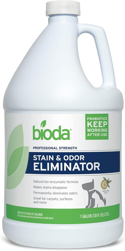 Bioda Pet Stain and Odor Eliminator | Pet Urine Enzyme Cleaner | Stain Remover | Urine Odor Eliminator | Carpet &amp; Couch Cleaner | Made in USA | 1 Gallon