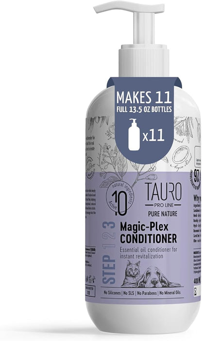 Tauro Pro Line Moisturizing Dog Conditioner Detangler - Pet Conditioner for Dogs, Safe for Cats &amp; Puppy Sensitive Dry Skin &amp; Damage Fur (Magic Plex 13.5 Fl Oz)