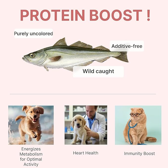 Puppyluv Treat - Freeze Dried Pollock Dog &amp; Cat Treats, Wild Caught, Single Ingredient, Natural High Protein &amp; Fish Oil, Grain Free, Gluten Free, 2.8oz