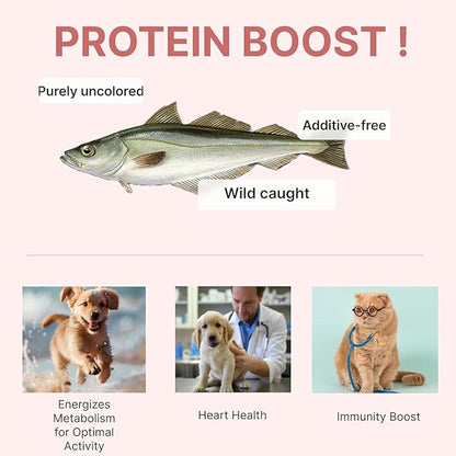 Puppyluv Treat - Freeze Dried Pollock Dog &amp; Cat Treats, Wild Caught, Single Ingredient, Natural High Protein &amp; Fish Oil, Grain Free, Gluten Free, 2.8oz