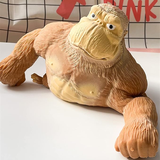 Stretchy Glue-Sand Filled Rubber Gorilla Soft Latex Decompression Doll Toy, Animal High-Elastic Stretchable, Adults&