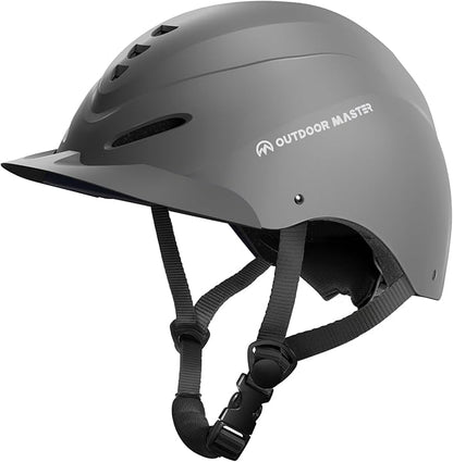 OutdoorMaster Equestrian Helmet, Horse Riding Helmet with Sun Visor and Excellent Ventilation, Adjustable Safe Helmet for Men, Women &amp; Youth