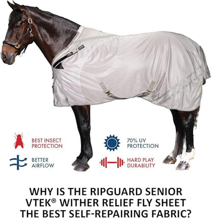 Dura-Tech RipGuard Adjusta-Fit Horse Fly Sheets | Self-Repairing Durability | Enhanced UV &amp; Insect Protection | Ideal for All Horse Breeds