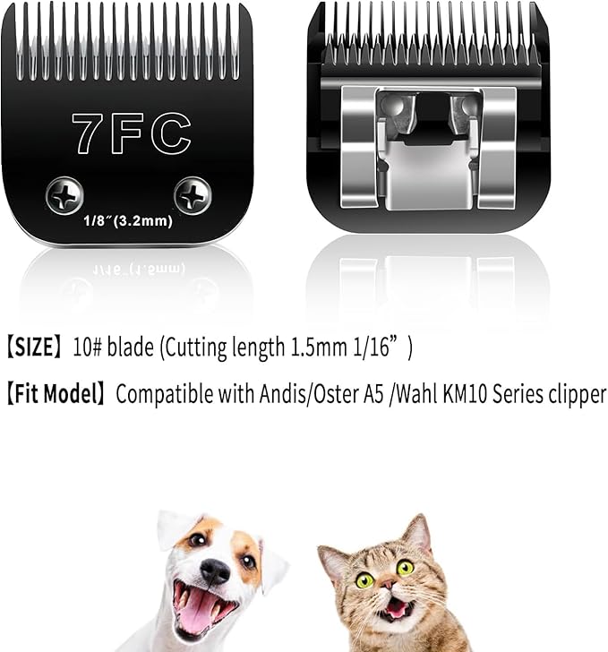 4PCS Dog Grooming Replacement Blades Compatible with Andis/Oster A5/Wahl KM-10 Series Dog Clippers,Detachable Clipper Replacement Blade,Black (4PCS Black-
