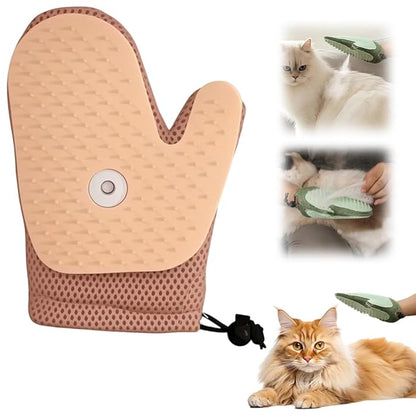 All-in-One Grooming Mist Glove for Pets, Upgrade Efficient Pet Hair Remover Gloves Grooming Spray Comb, Gentle Deshedding Efficient for Dogs &amp; Cats (Pink)