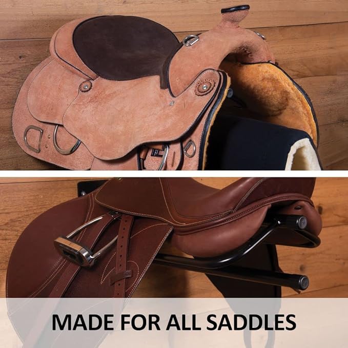 Saddle Rack with Pad Bar for Horse Enthusiast | Heavy-Duty Saddle Rack Wall Mount | Western &amp; English Saddle Rack | Keeps Tack Organized