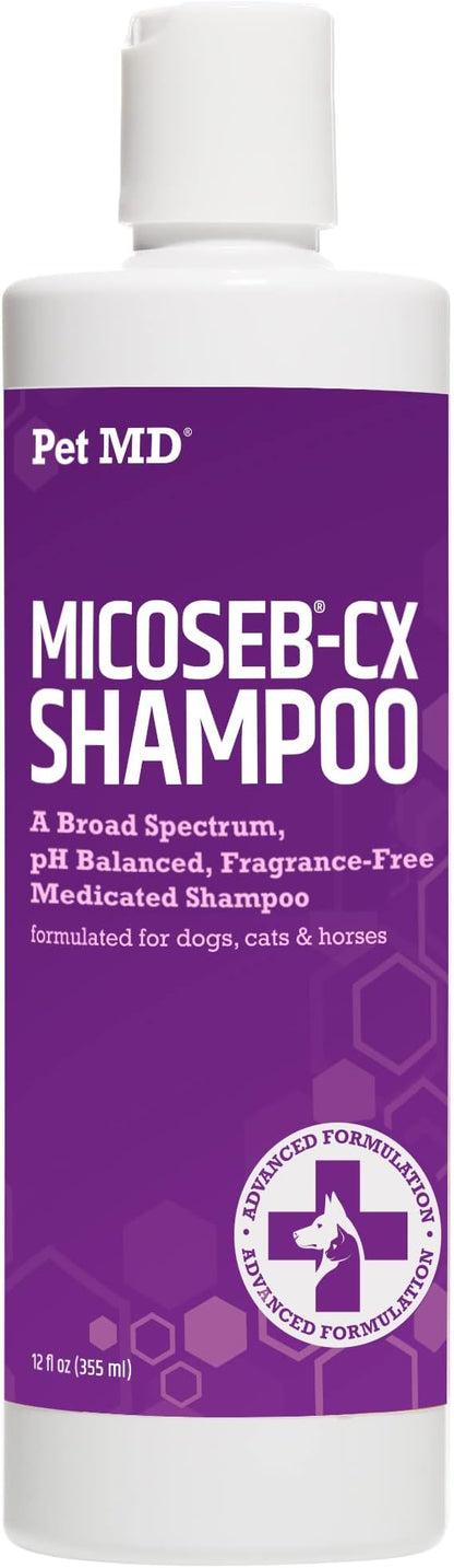 Pet MD Micoseb-CX Topical Shampoo for Dogs, Cats, &amp; Horses with Miconazole - 12 oz