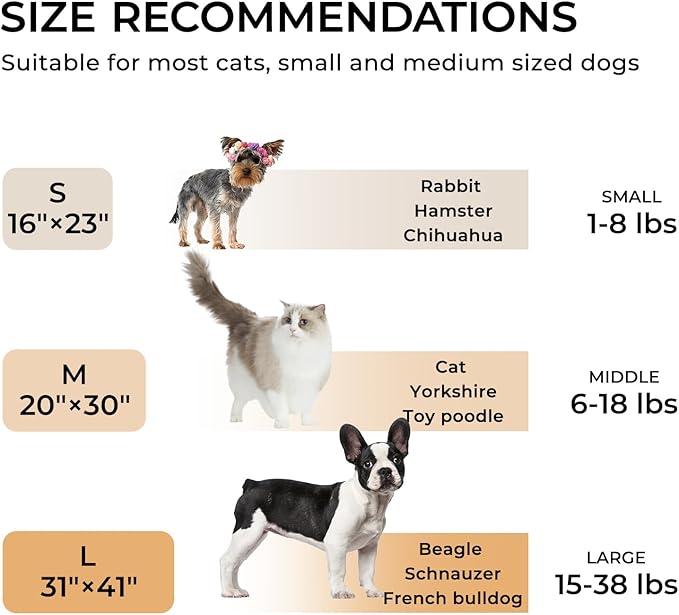 1 Pack 3 Calming Blankets Fluffy Premium Fleece Pet Blanket Soft Sherpa Throw for Dog Puppy Cat Beige Medium (30" x20&
