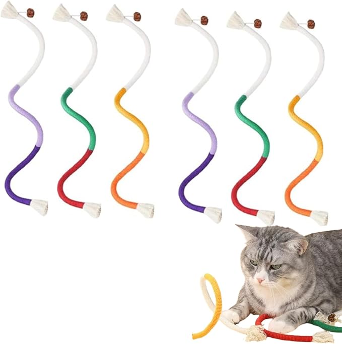 Celery Pets Cat Chew Rope,Catnip-Infused Organic Cotton Chew Rope Toys for Cats, Soft &amp; Safe Dental Chew Toys for Indoor Cats, Self-Play and Teeth Cleaning (6PCS)
