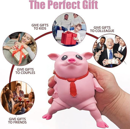 Stretchy Glue-Sand Filled Rubber Pig, Latex Piglet Soft Decompression Doll Toy, Animal High-Elastic Stretchable, Decompression Toy for Adults and Children
