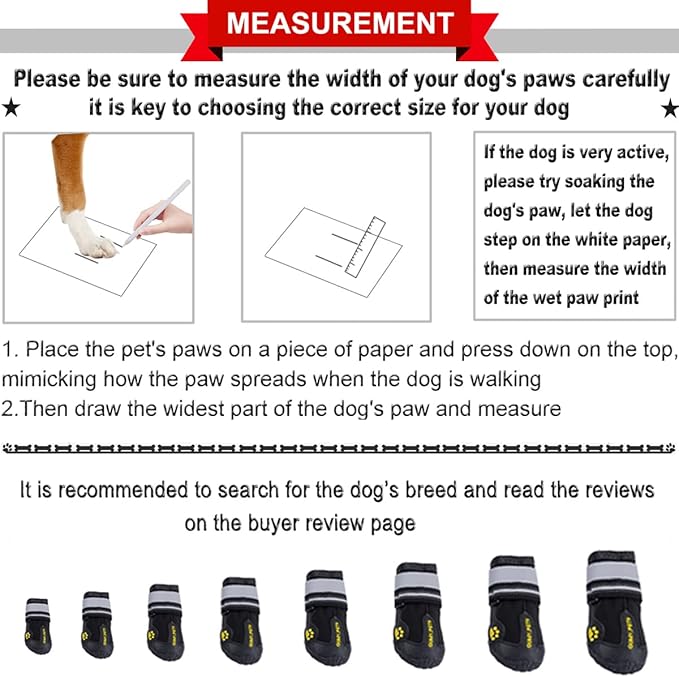 QUMY Dog Shoes for Large Dogs, Medium Dog Boots &amp; Paw Protectors for Winter Snowy Day, Summer Hot Pavement, Waterproof in Rainy Weather, Outdoor Walking, Indoor Hardfloors Anti Slip Sole Black Size 2
