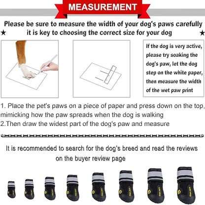 QUMY Dog Shoes for Large Dogs, Medium Dog Boots &amp; Paw Protectors for Winter Snowy Day, Summer Hot Pavement, Waterproof in Rainy Weather, Outdoor Walking, Indoor Hardfloors Anti Slip Sole Black Size 1