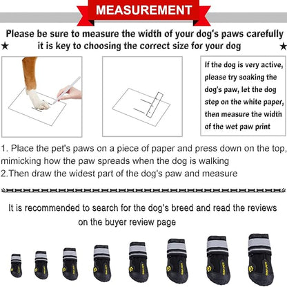 QUMY Dog Shoes for Large Dogs, Medium Dog Boots &amp; Paw Protectors for Winter Snowy Day, Summer Hot Pavement, Water-Resistant in Rainy Weather, Outdoor Walking, Indoor Hardfloors Skid-Resistant Sole