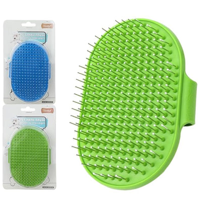 4-Pack Silicone Cat Brush Set, Pet Scratcher and Massager – Adjustable Pet Deshedding Brush, Bath Brush for Cats and Dogs, Suitable for Furniture Legs &amp; Corners (Needle Style - 2PCS (Blue + Green))