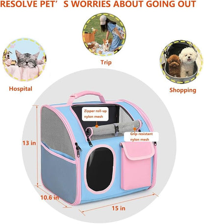 【See-Through Bubble Window】 Pet Carrier Backpack for Cats &amp; Small Dogs | Bubble Backpack with Breathable Mesh | for Travel, Hiking, Camping &amp; Outdoor | Hands-Free Pet Carrier for Animals Up to 15lbs