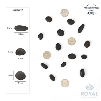 Royal Imports 5LBS River Rocks Decorative Ornamental Pebbles, Garden Landscaping Stones, Natural Gravel Filler for Plants, Vases, Succulents, Home Decor, Arts, Crafting, Animal Habitat - Small Black