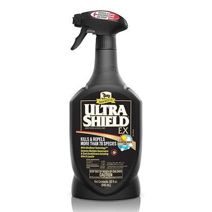 Absorbine UltraShield EX 32oz Sprayer Insecticide, Kills &amp; Repels Flies, Mosquitoes, Ticks, Fleas, Lice, Use on Horses, Dogs, Premises