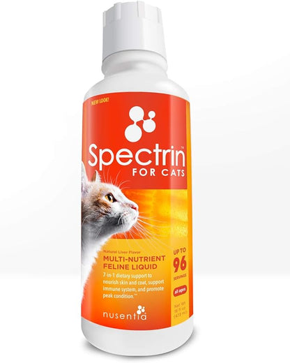 Cat Vitamins - Spectrin 16 OZ - Liquid Vitamin &amp; Antioxidant Supplement for Cats - 96 doses