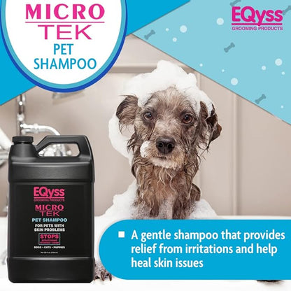 EQyss Micro-Tek Pet Shampoo - Soothes Dry Irritated Skin on Contact, Stops Itching, Scratching, Biting, Licking Hot Spots - for Cats &amp; Dogs (128 oz)