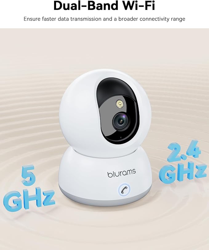blurams Pet Camera 4K, 8MP Indoor Cameras for Home Security with One-Touch Call, Color Night Vision, Motion Tracking, 5GHz/2.4GHz Wi-Fi, Cloud &amp; SD Card Storage, Wi-Fi 6