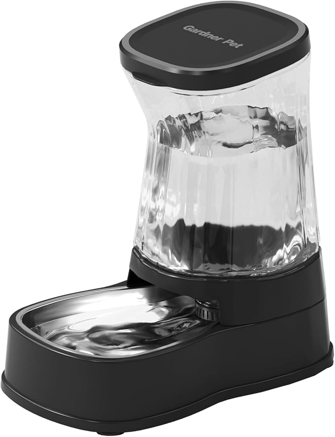 Gardner Pet Automatic Dog Water Dispenser Gravity Stainless Steel Water Waterer Feeder, Large Capacity Water Feeding Bowls for Medium &amp; Large-Sized Dogs Cats Other Pets -(2.1 Gallon)