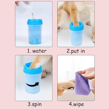 Dog Paw Cleaner Cup - Silicone Bristle Pet Paw Washer for Small, Medium, and Large Dogs &amp; Cats | Easy-to-Use, Mess-Free Paw Cleaning Tool for Muddy Paws