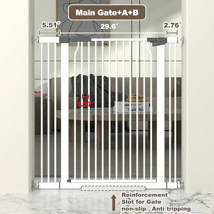 41" Extra Tall Baby Gate for Doorway, 32.6-40.5&