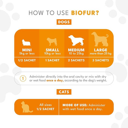 BIOFUR: Omega 3 Supplement for Cats &amp; Dogs - Puppy Essentials &amp; Dog Allergy Relief - Vitamins, Minerals for Feline &amp; Canine Skin, Coat Health, Nutrition, Well-Being, Orange