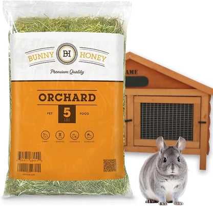 Bunny Honey Orchard Grass Hay for Guinea Pigs, Rabbits, Hamsters &amp; Small Pets Fresh, High-Fiber, Supports Digestive Health &amp; Dental Care, Non-Blended &amp; Fresh Cut