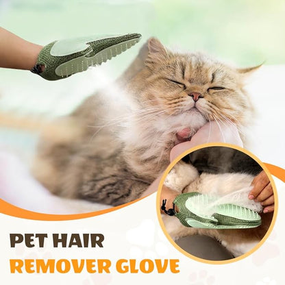 All-in-One Grooming Mist Glove for Pets, Upgrade Efficient Pet Hair Remover Gloves Grooming Spray Comb, Gentle Deshedding Efficient for Dogs &amp; Cats (Pink)