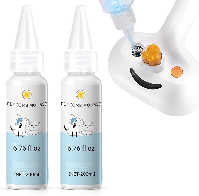 Pet Steam Brush Spray Refill for Dogs &amp; Cats – Concentrated Waterless Shampoo, 3-in-1 Grooming Spray Comb Mist, 2*Shampoo(Steam Brush not Included)