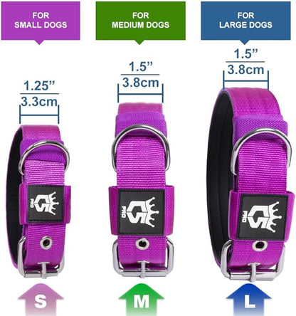 TSPRO Tactical Dog Collar 1.5 Inch Wide Thick Dog Collars with Heavy Duty Metal Buckle, Durable, Strong, Adjustable for Medium to Large Dogs (Blue M)
