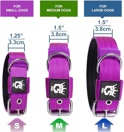 TSPRO Tactical Dog Collar 1.5 Inch Wide Thick Dog Collars with Heavy Duty Metal Buckle, Durable, Strong, Adjustable for Medium to Large Dogs (Camo Blue L)