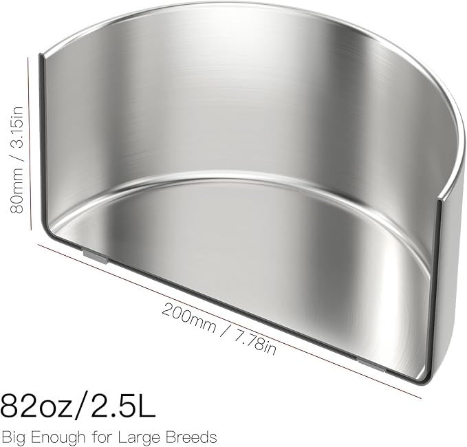 82oz Double Layers 304 Stainless Steel Dog Bowl - Insulated &amp; Durable | Non-Slip Base | Easy to Clean | BPA-Free Safe Dog Food and Water Bowl