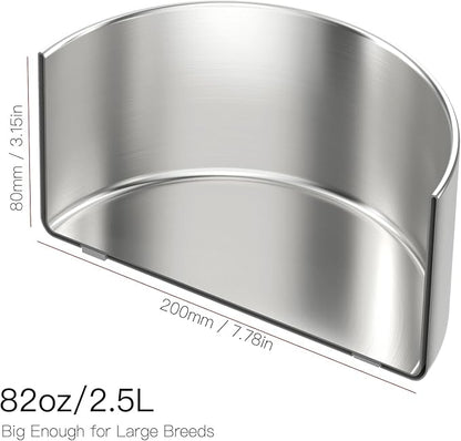 82oz Double Layers 304 Stainless Steel Dog Bowl - Insulated &amp; Durable | Non-Slip Base | Easy to Clean | BPA-Free Safe Dog Food and Water Bowl