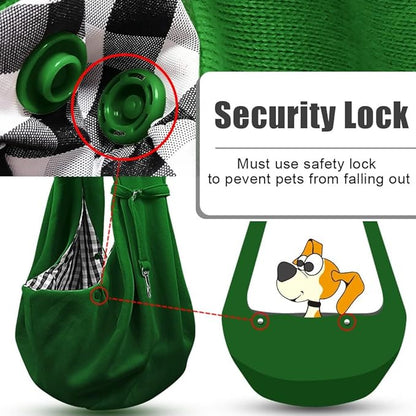 Tomkas Small Dog Sling Carrier - Classic Pocket &amp; Classic Strap - for 3-10 lbs Pets(Emerald Green)