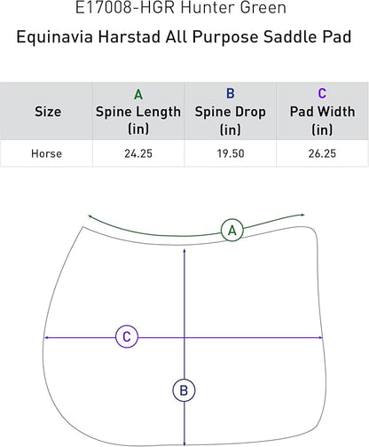Equinavia Harstad All Purpose Saddle Pad | Classic &amp; Durable | Moisture-Wicking Tricot Backing