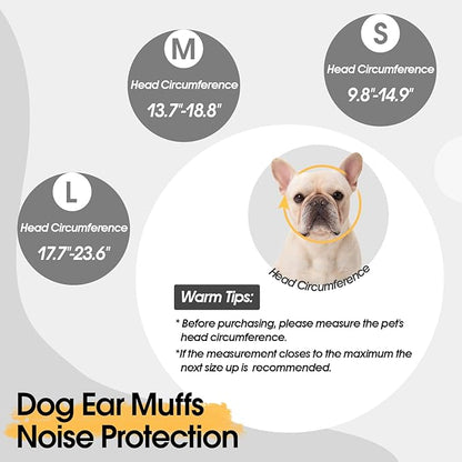 Dog Calming Hoodie, Dog Ear Muffs Noise Protection &amp; Anxiety Relief, No Shake Ear Wraps for Dogs Quiet Ears Cover Headband for Fireworks Grooming Swimming Bathing Force Drying