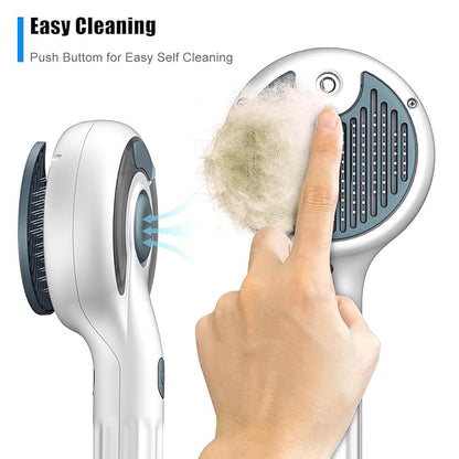 Cat Steam Brush for Indoor Cats – 3-in-1 Grooming Tool with Water Spray, Self-Cleaning Hair Comb for Long &amp; Short Haired Cats and Dogs