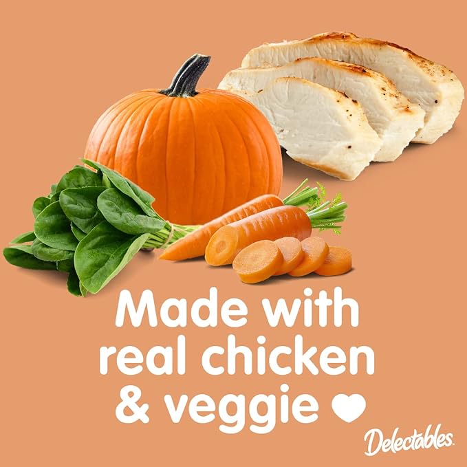 Hartz Delectables Savory Broths Chicken &amp; Veggies Lickable Wet Cat Treats, 12 Count
