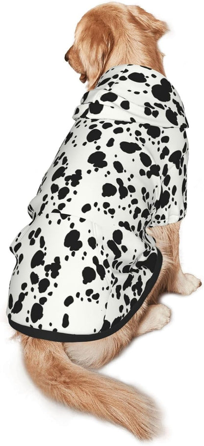 Halloween Dalmatian Dog Costume, Cute Animal Dalmatians Print Winter Clothes Sweaters for Halloween Cosplay Autumn Pets&